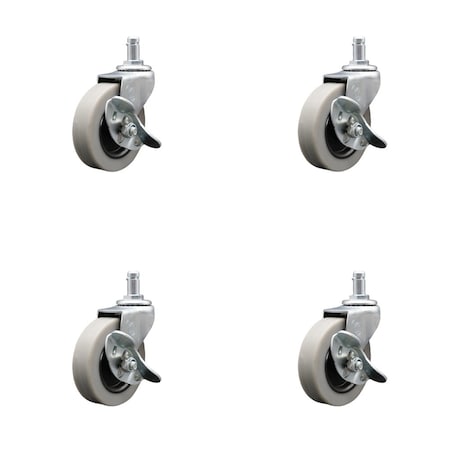 Service Caster Rubbermaid Audio Visual Cart Replacement Locking Caster Kit, 4PK RUB-SCC-GR05S310-TPRS-SLB-716178-4